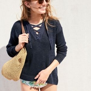 SOLD.- J. Crew | Linen Lace Up Beach Knit Sweater - Final Price